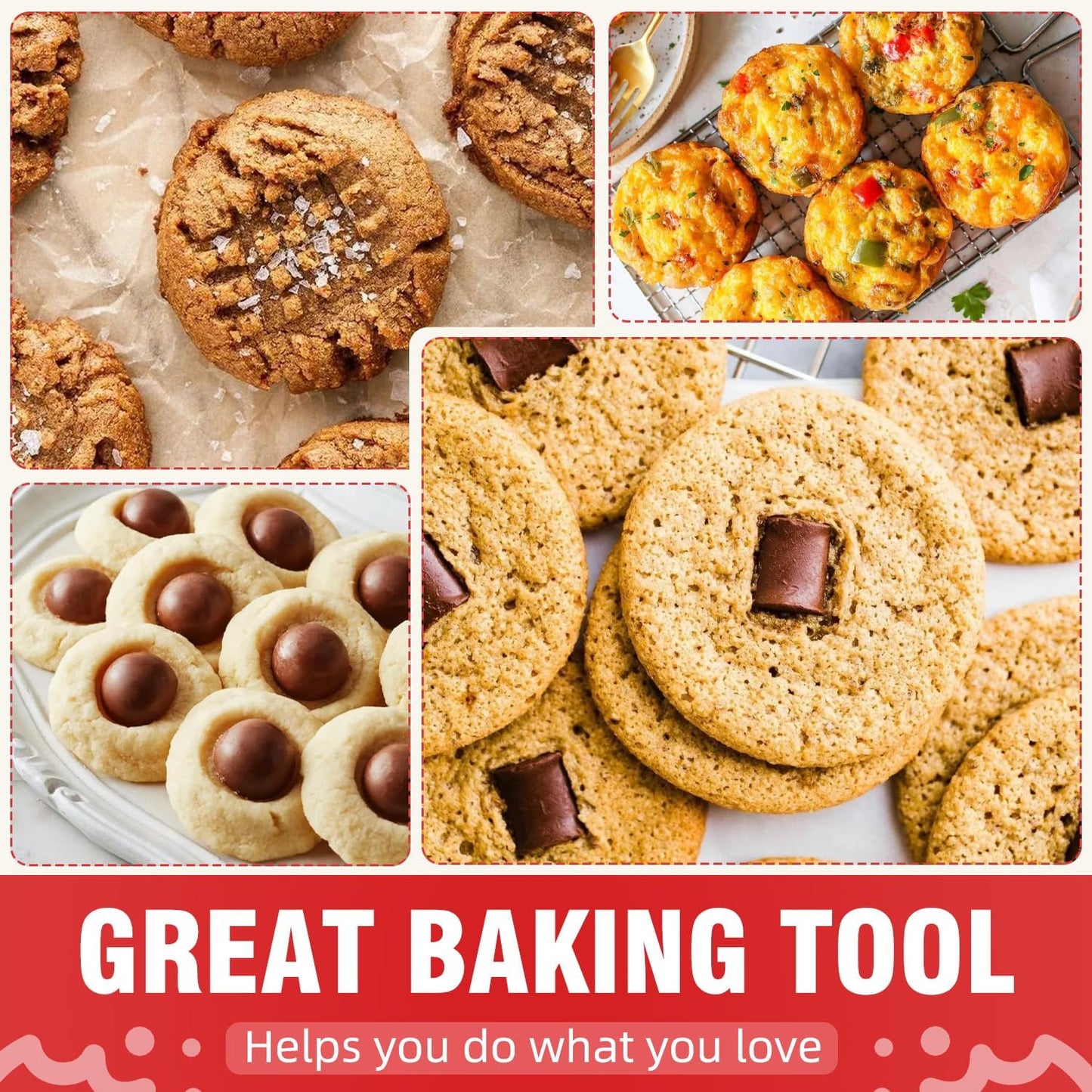 Walfos Silicone Whoopie Pie Baking Pans, Non-Stick Muffin Top Pan Set of 4. Food Grade and BPA Free Silicone,Perfect for Muffin, Eggs, Tarts and More, Dishwasher Safe