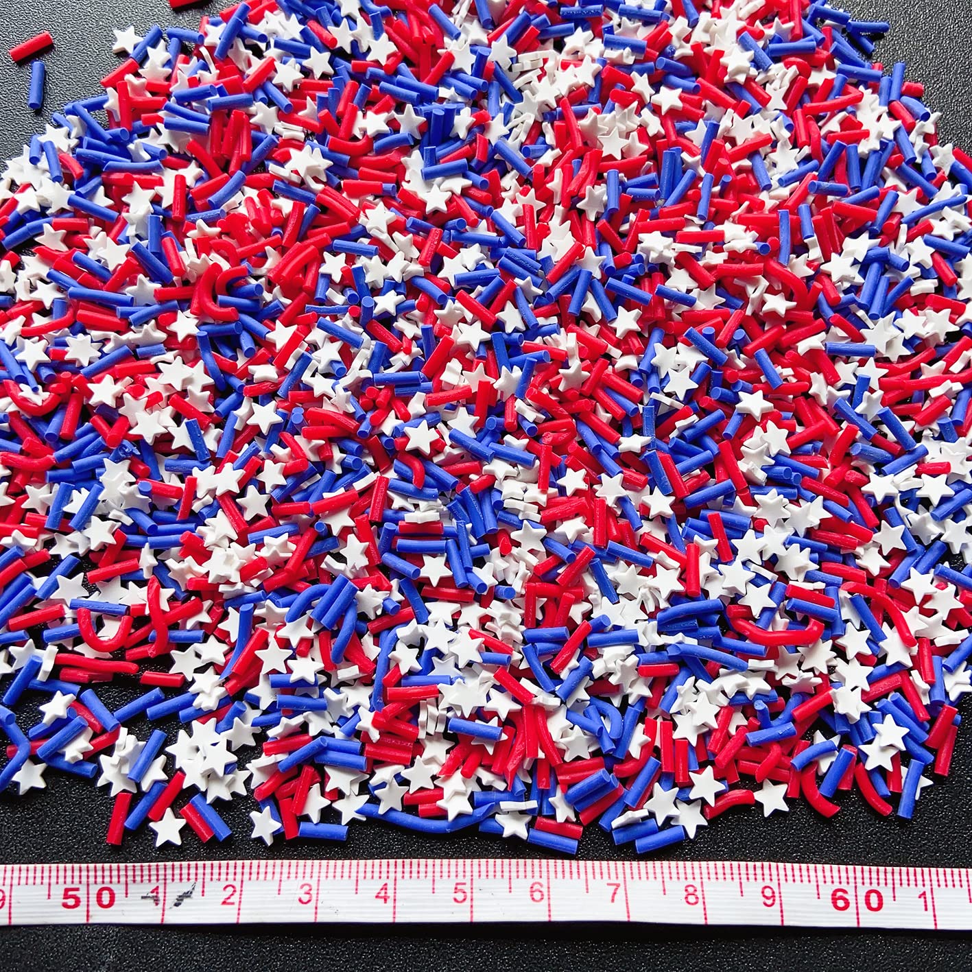 EHOPE Fake Sprinkles Resin Sprinkles Fake Candy Sprinkles Clay Sprinkles Polymer Sprinkles Polymer Clay Slices for Nail Art DIY Crafts Cake Phone Case(40G-Blue Sugar granules+ Stars-16)