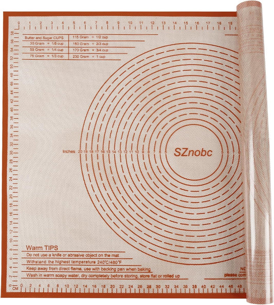Silicone Pastry Mat 34''By 26'' Nonstick Baking Mats Extra Large Counter Mat for Dough Rolling, Pastry, Pie Crust, Fondant, Cookies, Bread, Pasta, Pizza Mat