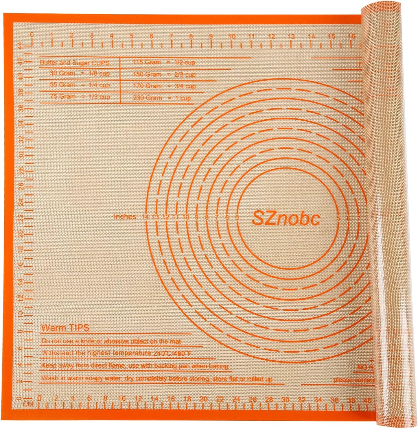 Non-slip Silicone Pastry Mat 28X20 inches Baking Mat with Measurement, Perfect for Dough, Pastry, Pie Crust, Fondant, Cookies, Bread, Pasta, Pizza, Food Grade Kitchen Counter Mats
