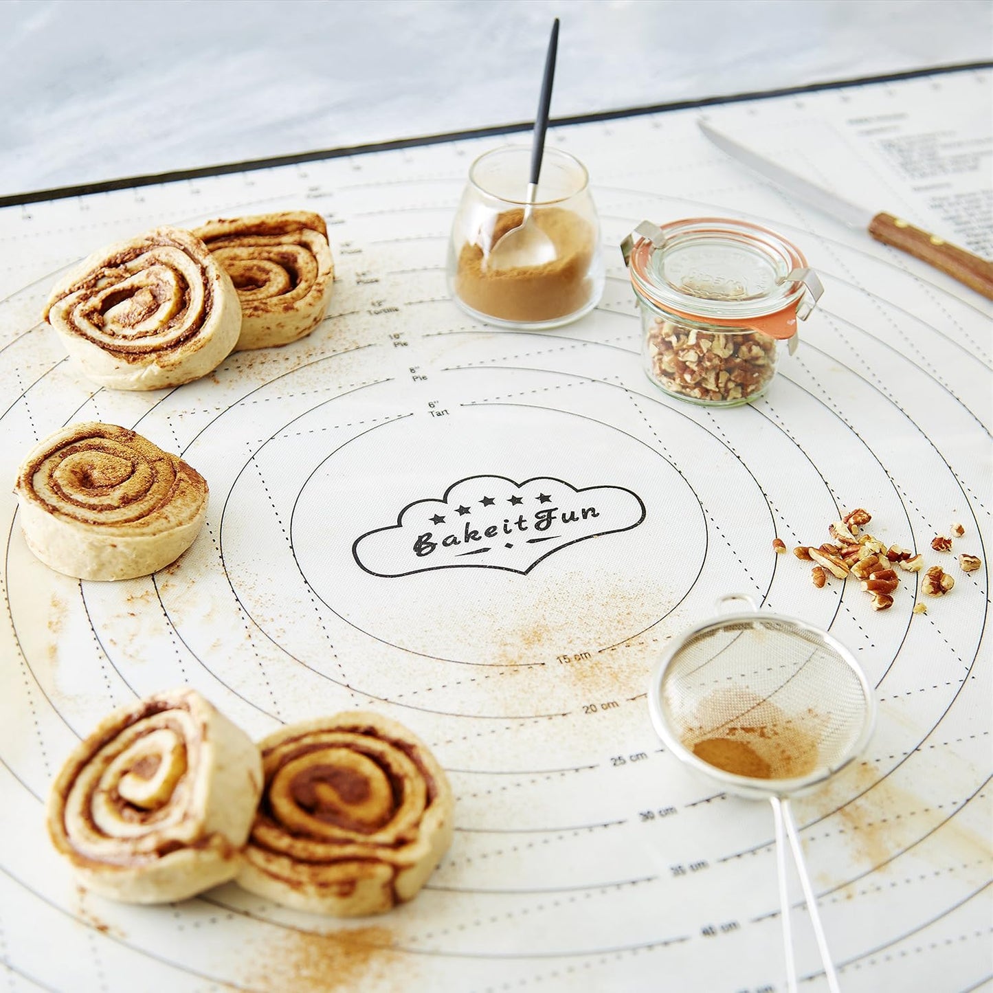 Extra Large Silicone Baking Mat – Non-Stick Pastry Mat with Measurements, Conversion Charts & Heat Resistance – Reusable Food-Grade Silicone for Dough Rolling, Pizza & Baking