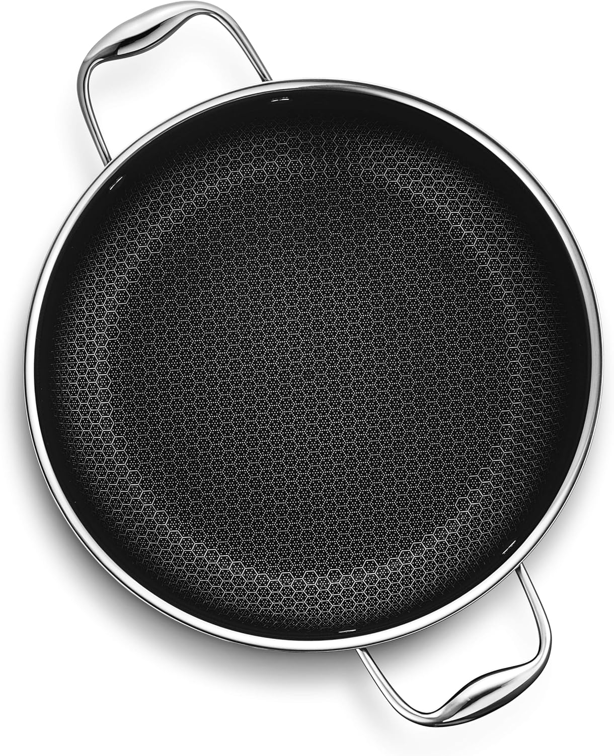 HexClad Hybrid Nonstick 8-Quart Stockpot with Tempered Glass Lid, Stay-Cool Handles, Dishwasher-Friendly, Oven-Safe Up to 900°F, Induction Ready, Compatible with All Cooktops