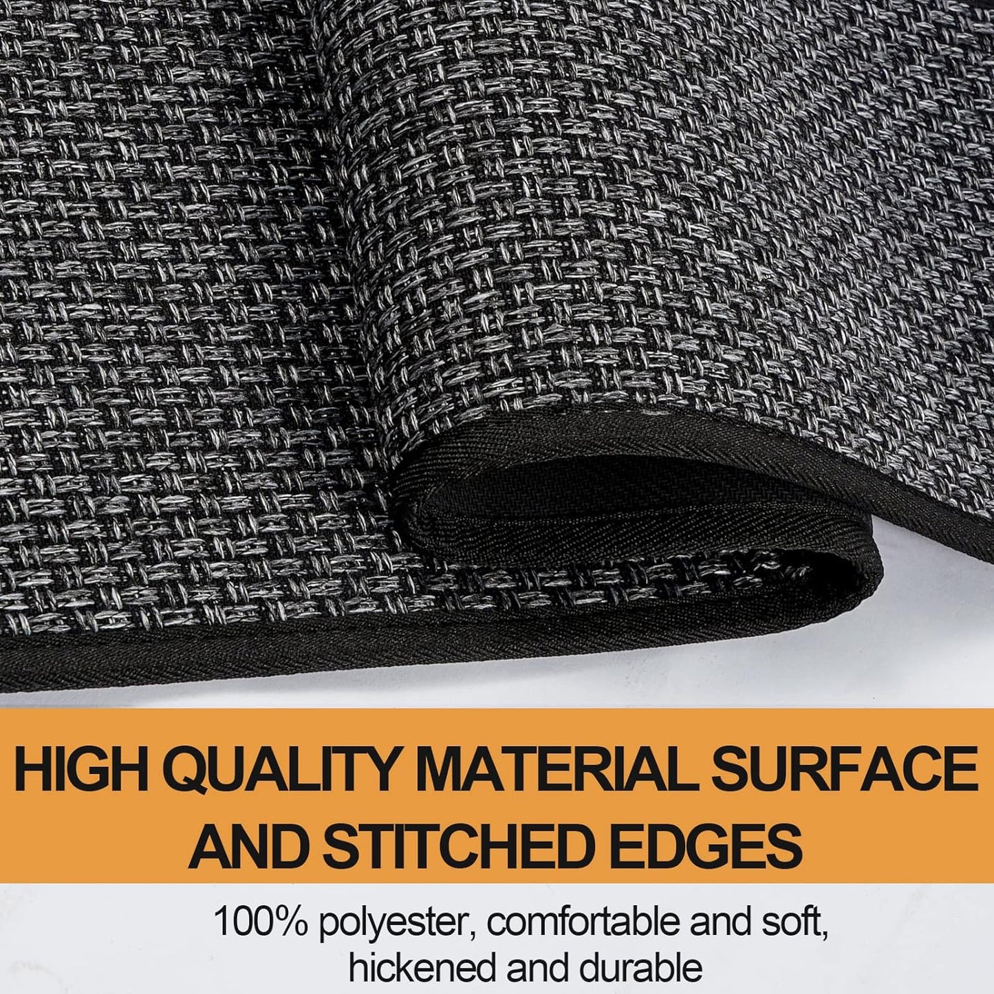 Kitchen Mat 1 PCS, Cushioned Non Slip Rugs for Kitchen Floor, Absorbent Runner Comfort Standing Mats Washable for Kitchen, Office, Home, 17.3"x47" (Black)