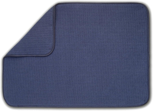 Bellemain XXL Dish Mat Microfiber Dish Drying Mat, Super absorbent (16" x 18", Navy)