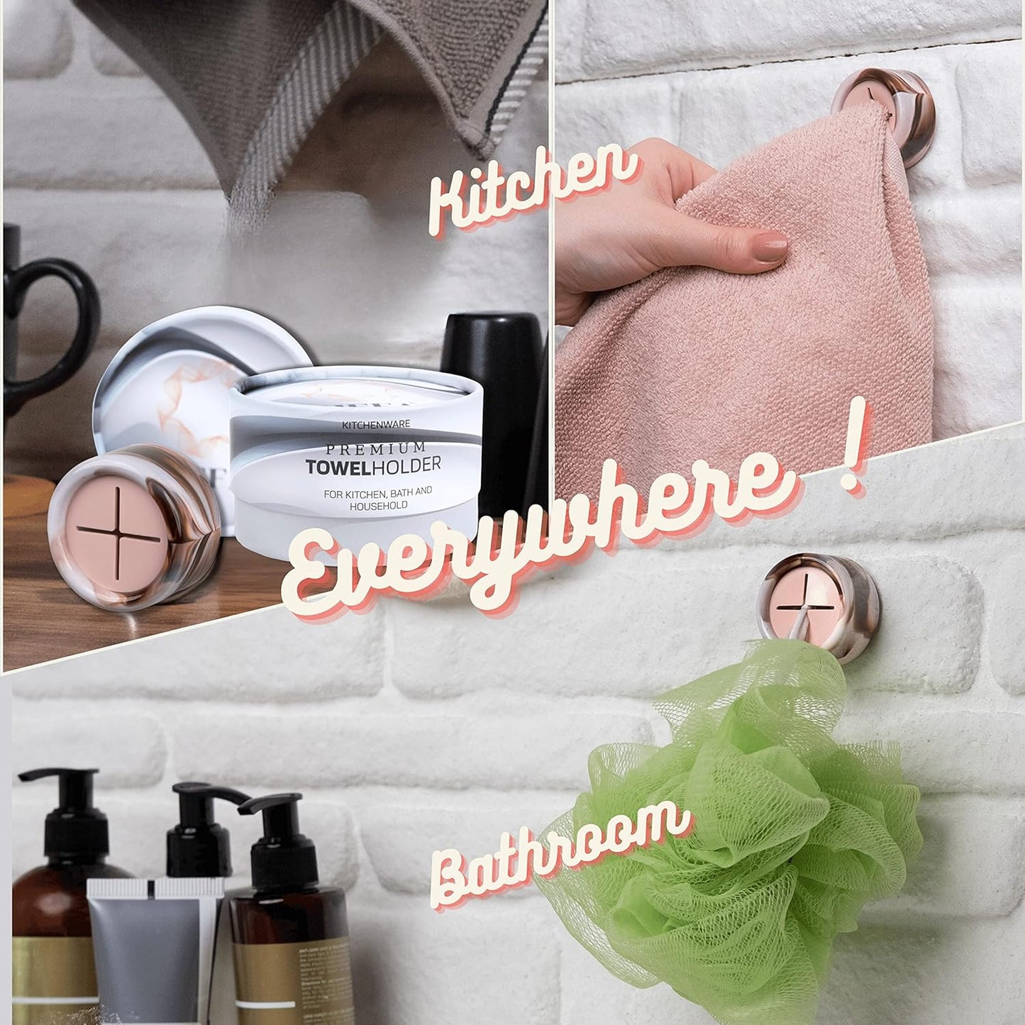 HEFA Towel Hooks, Dish & Hand Towel Holder, Kitchen Organization - 8 Pack Eco