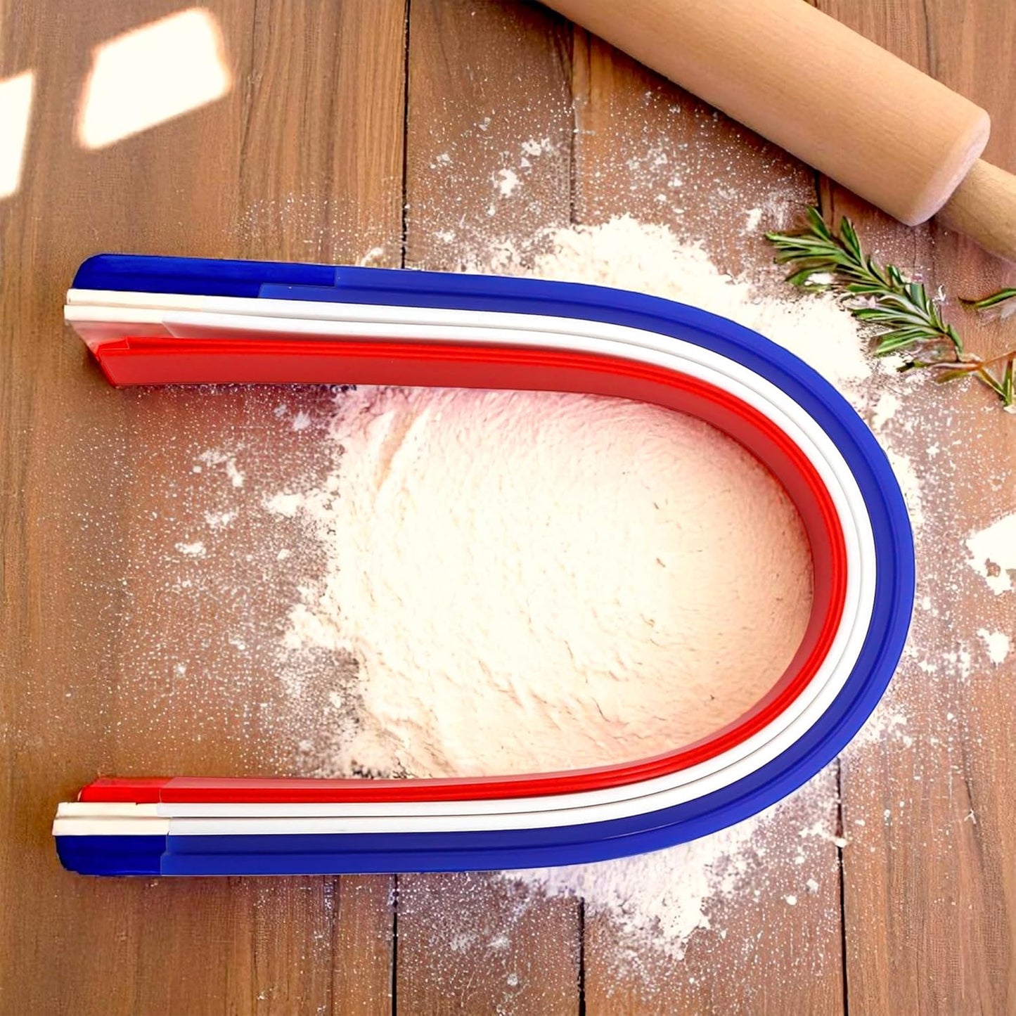 Set of 6 Rolling Pin Guides for Dough Thickness, 100% Silicone Pastry Ruler Baking Strip, Cookie Sticks, Guide Leveler, Measuring Size with Food Grade Precision, for Pastry Perfection, Length 19 Inch