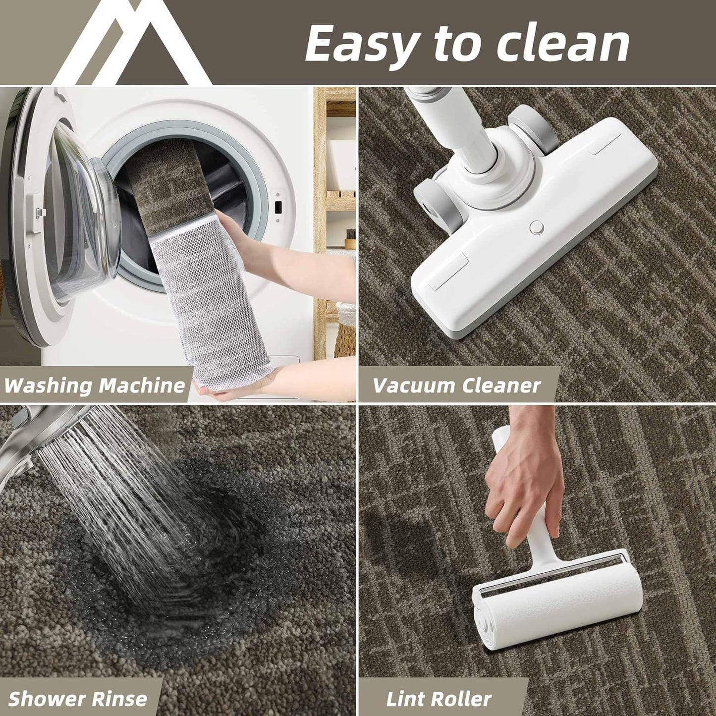 COSY HOMEER Kitchen Rugs Non Slip Washable 24"x36"+24"x60" Absorbent Soft Kitchen Mats for Floor Polyester Kitchen Runner Rug Sets of 2 Kitchen Floor Mats for Sink Mat,Hallway,Laundry,Light Brown