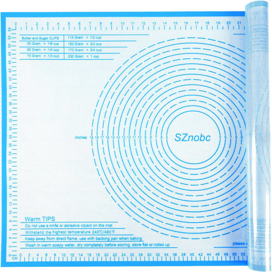 Silicone Pastry Mat 36''By 24'' Nonstick Baking Mats Extra Large Counter Mat for Dough Rolling, Pastry, Pie Crust, Fondant, Cookies, Bread, Pasta, Pizza Mat