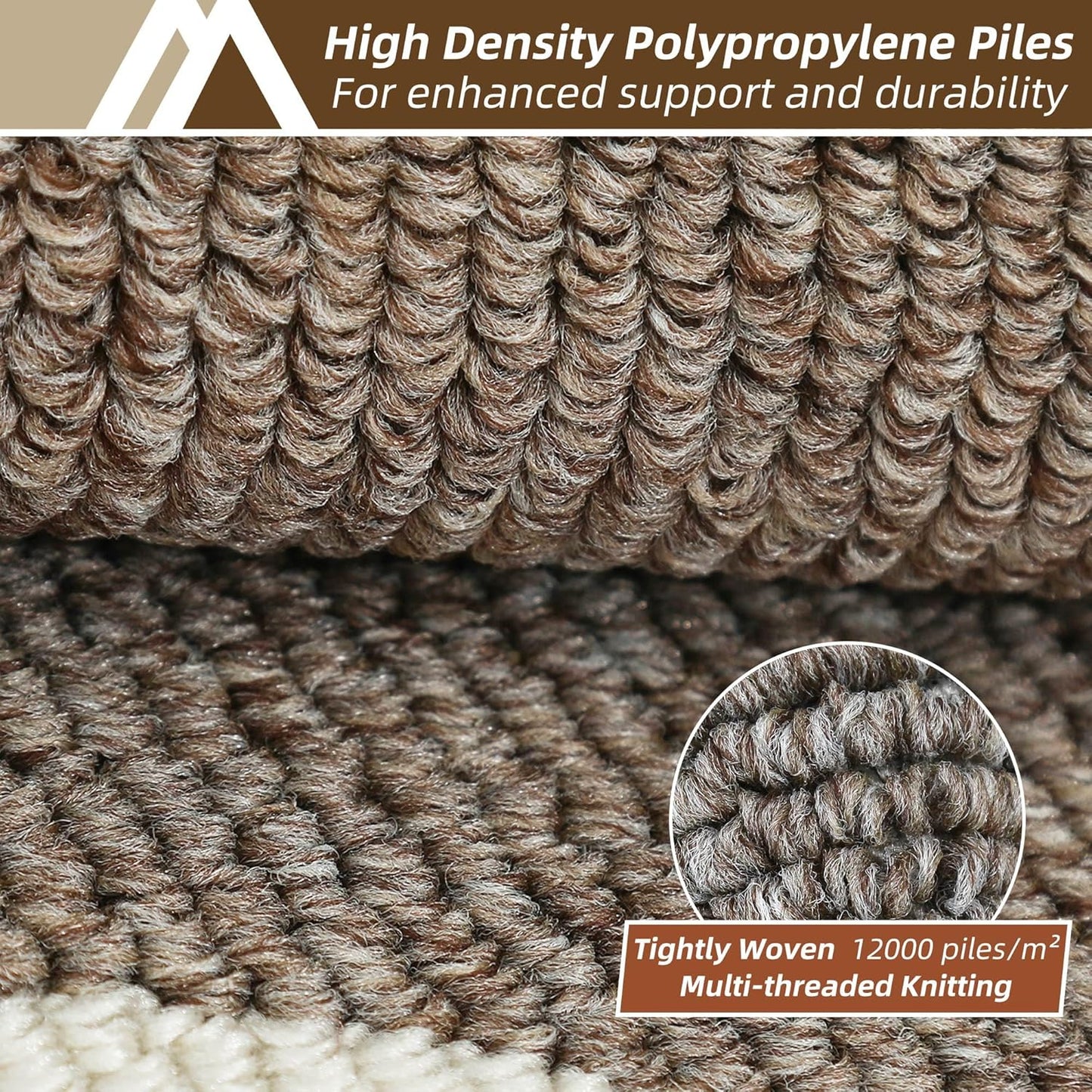 COSY HOMEER Long Kitchen Floor Mats for in Front of Sink Super Absorbent Kitchen Rugs and Mats 24"x48"+24"x59"Non-Skid Kitchen Mat Standing Mat Washable,Polypropylene,Brown,Frame