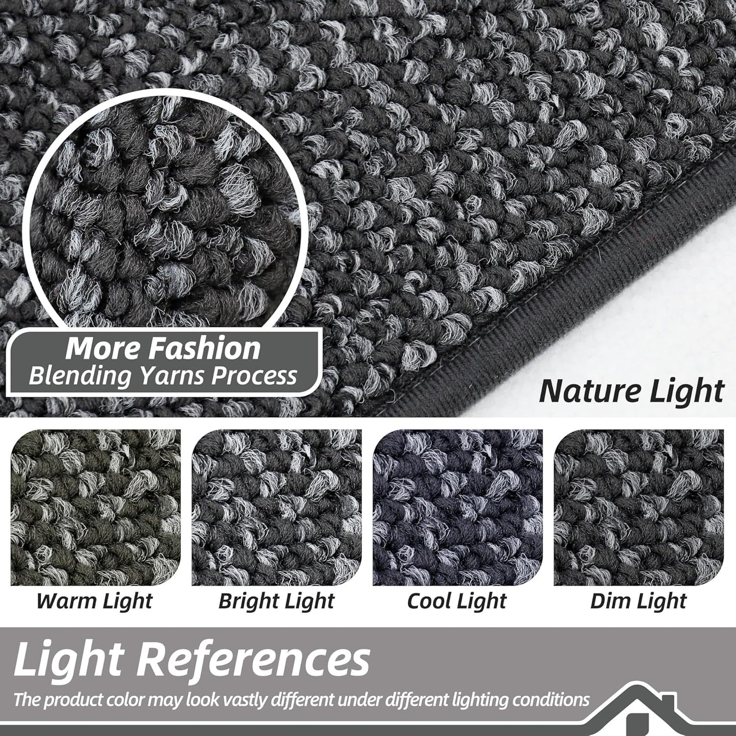 BEQHAUSE Kitchen Rugs 20"x32", Non-Slip Kitchen Mats for Floor, Super Absorbent and Stain Resistant Kitchen Rugs, Machine Washable Rugs for Kitchen, Hallway, Laundry & Sink, Charcoal