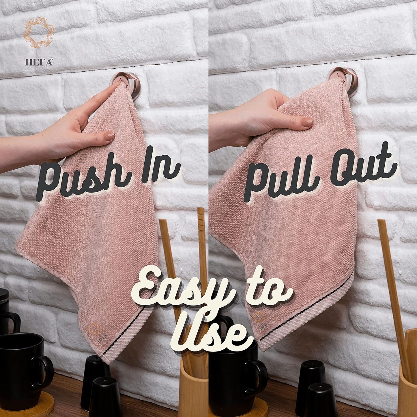 HEFA Towel Hooks, Dish & Hand Towel Holder, Kitchen Organization - 8 Pack Eco