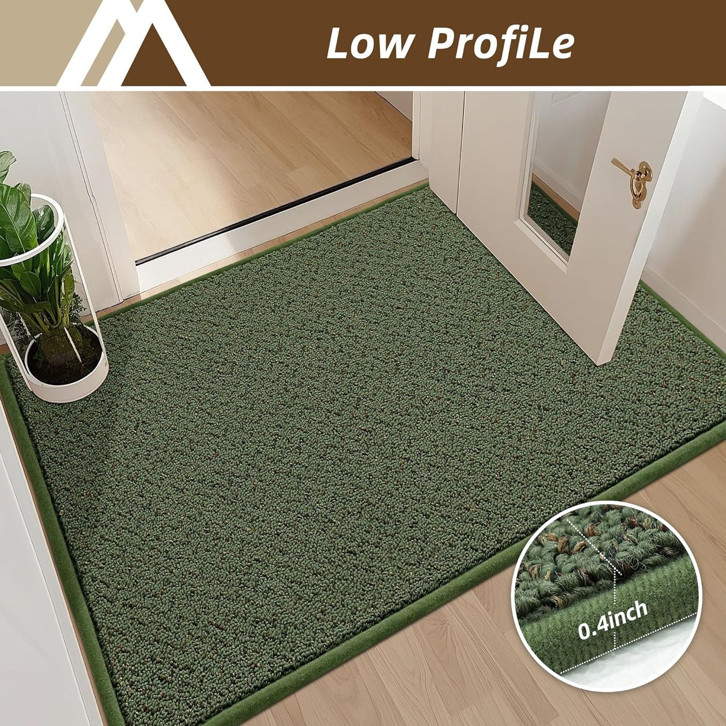 COSY HOMEER-Door-Mat 32"x48" Non Slip Absorbent Entryway Rugs Dirt Trapper Doormats Washable Entrance Mats Low Pile Welcome Floor Mat for Front Back Door and Entry Mats,Green