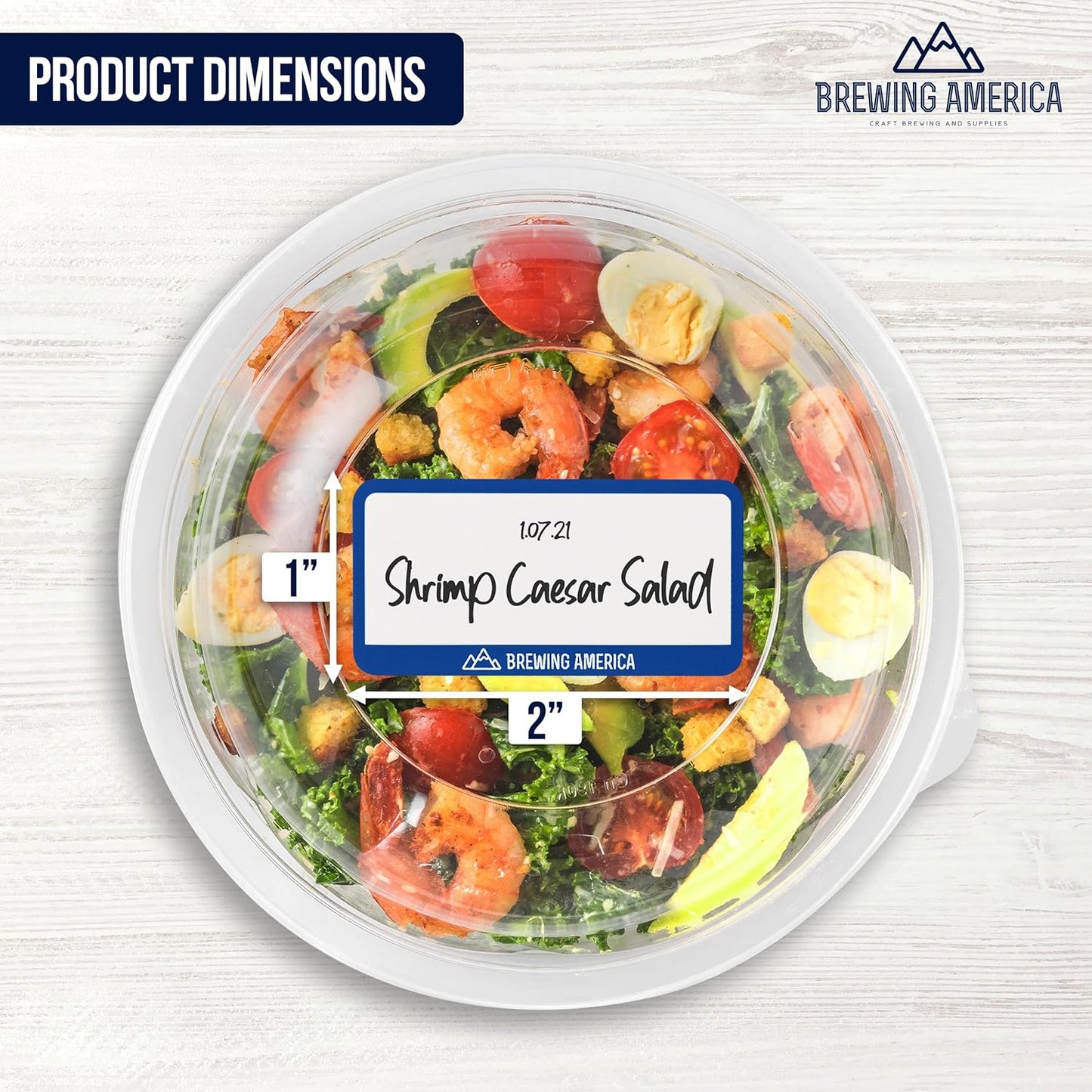 Dissolvable Food Labels for Food Containers - Made in USA - Great for Food Prep, Pantry, Canning, Freezer, Mason Jar Storage, Bottles and Rotation– No Scrubbing, No Residue - Old Glory Blue