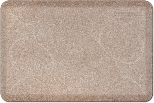 WellnessMats Bella Collection Anti-Fatigue Floor Mat, Polyurethane – Ergonomic Support Pad for Home, Kitchen, Garage, Office Standing Desk – Water Resistant - Made in USA