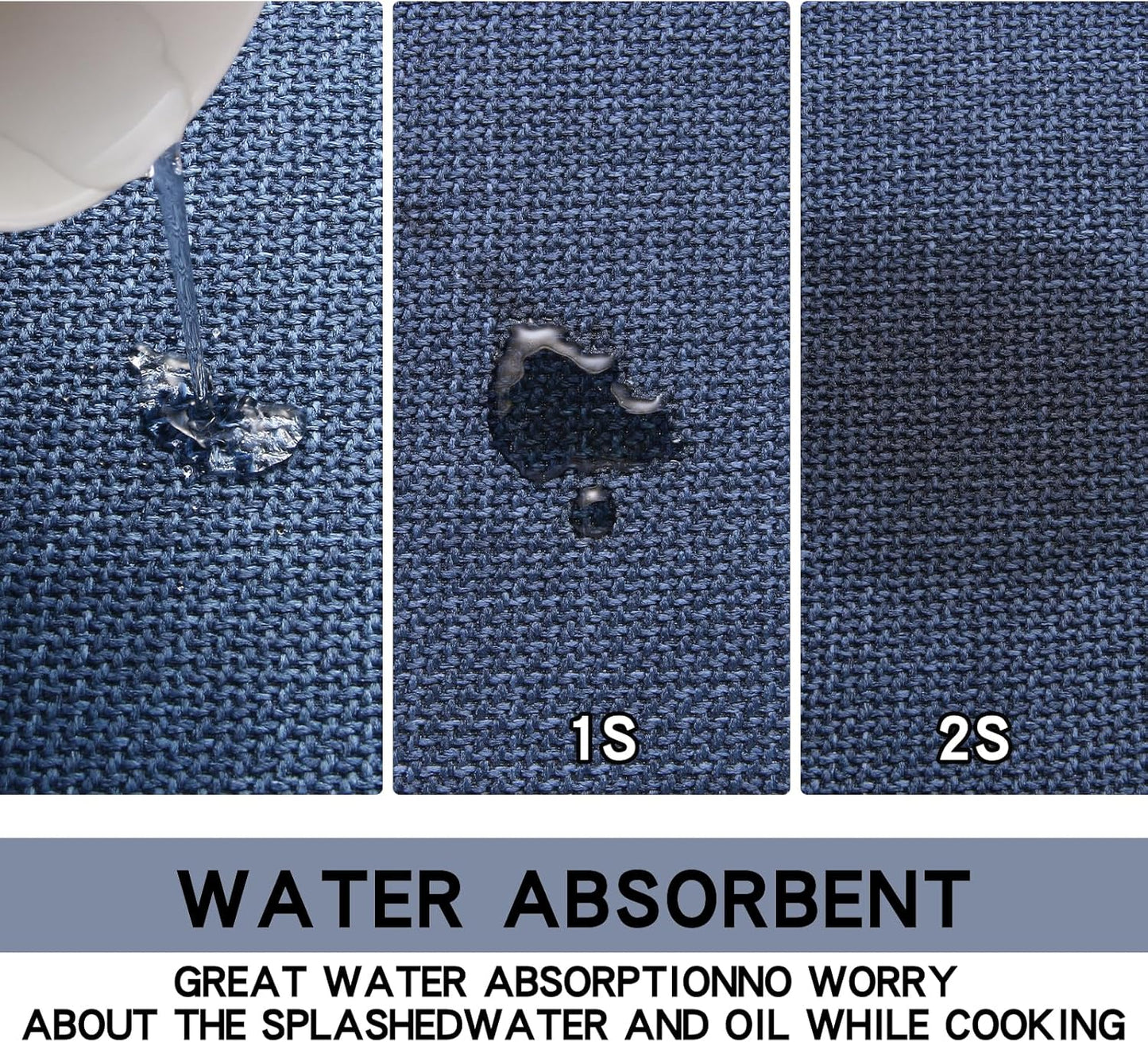 Kitchen Mat Set of 2 PCS, Cushioned Non Slip Rugs for Kitchen Floor, Absorbent Runner Comfort Standing Mats Washable for Kitchen, Office, Home (Dark Blue, 17.3"x47"+17.3"x71")