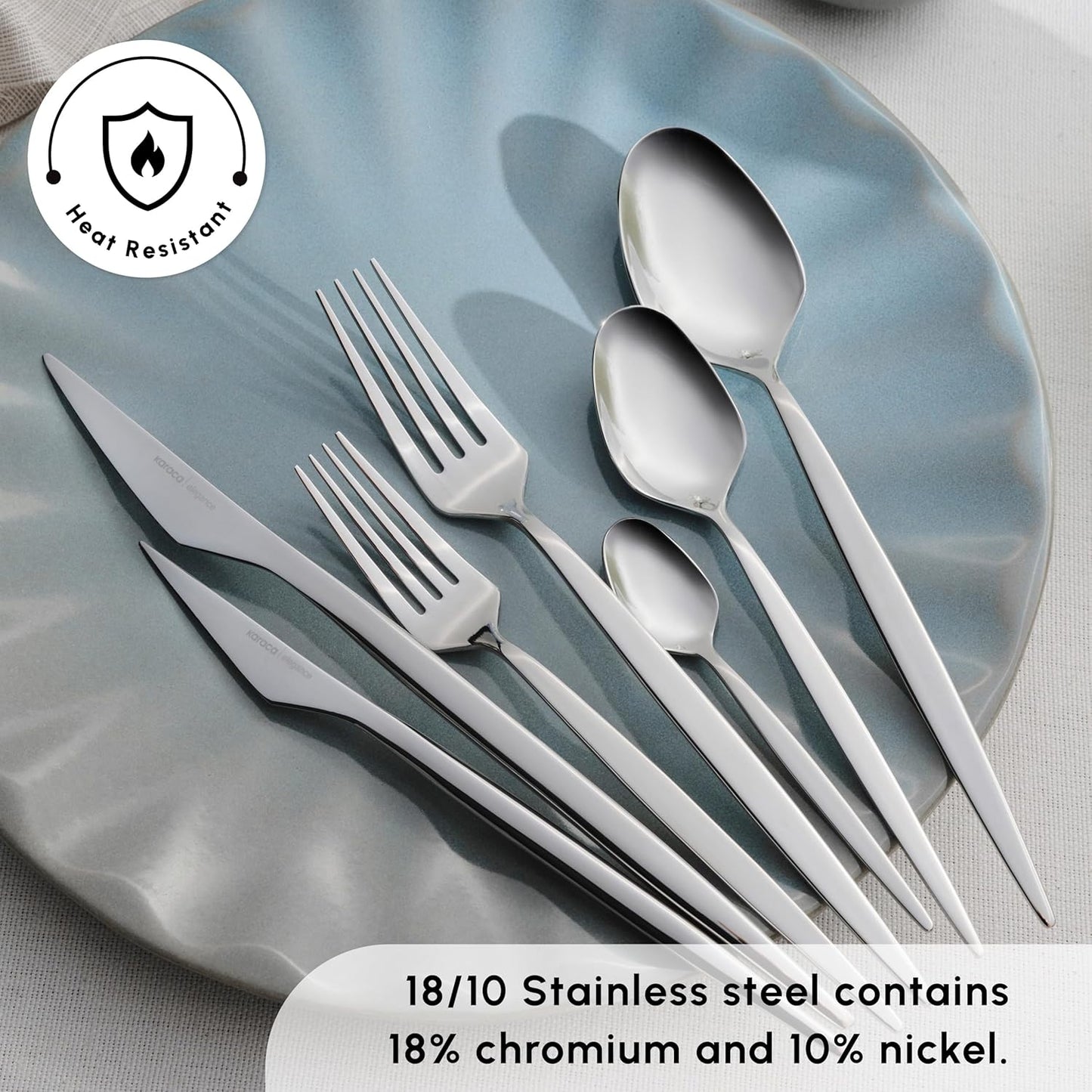 Karaca Thor 84-Piece Table Cutlery with Box, Stainless Steel in Elegant Box, Stylish and Durable Cutlery for Demanding Table Culture